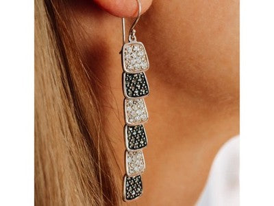 925 Sterling Silver CZ & Marcasites Earrings