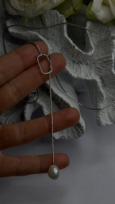 925 Sterling Silver Snake Chain Necklace With Freshwater Pearl Drop Pendant