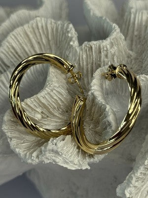 Gold Plated Earrings Length 1.25 Inch