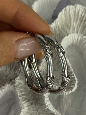 Classy 925 Sterling Silver Earrings Length 1.60 Inch