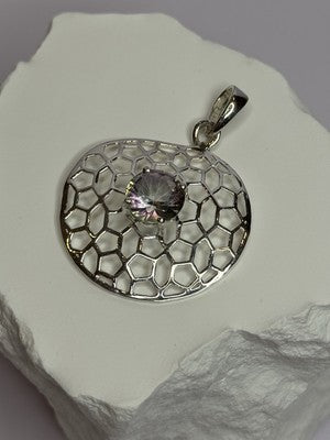 925 Sterling Silver Alexandrite Pendant Length 1.8 Inch