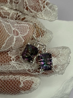 925 Sterling Silver Alexandrite Elegant Earrings Length 1.2 Inch