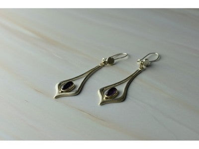 925 Sterling Silver Amethyst Earrings
