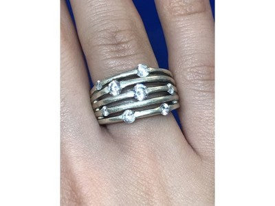 925 Sterling Silver CZ Ring Size 6.5