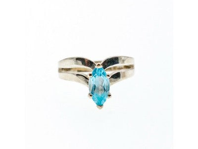 925 Sterling Silver Paraiba Tourmaline Ring Size 8
