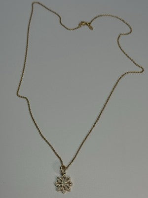 PANDORA 14K 585 YELLOW GOLD CZ NECKLACE LENGTH 23 INCH
