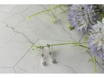 10K White Gold Diamonds Stud Earrings