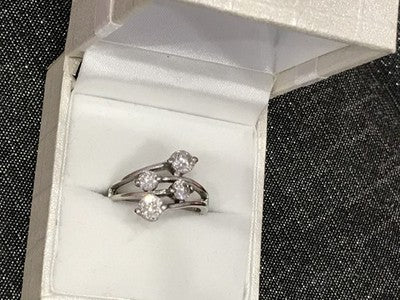 925 Sterling Silver White/Colorless CZ Ring Size 6.5