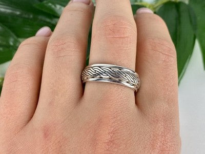 Men'S 925 Sterling Silver Band Ring Size 12.5