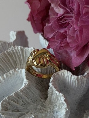 925 Sterling Silver Gold Plated Ring Size 7
