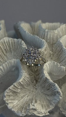 Floral 925 Sterling Silver Tanzanite Ring Size 7