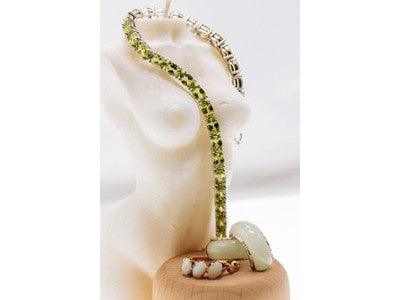 925 Sterling Silver Nephrite Stud Earrings