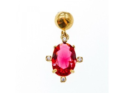 925 Sterling Silver Gold Plated Alpanite & CZ Set