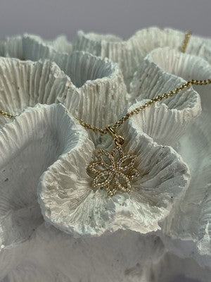 PANDORA 14K 585 YELLOW GOLD CZ NECKLACE LENGTH 23 INCH