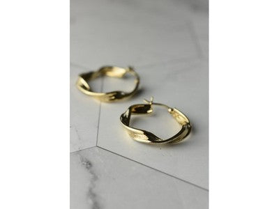 925 Sterling Silver Gold Plated Classic Earring