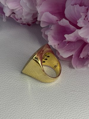 925 Sterling Silver Gold Plated Italy Ring Size 8