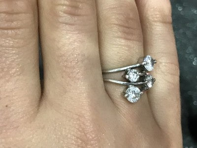 925 Sterling Silver White/Colorless CZ Ring Size 6.5