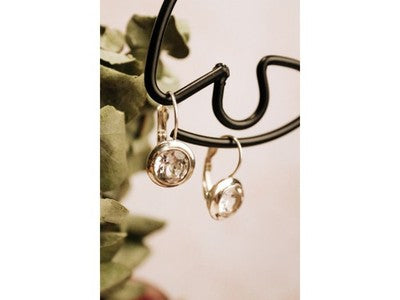 925 Sterling Silver White Beryl (Goshenite) Earrings