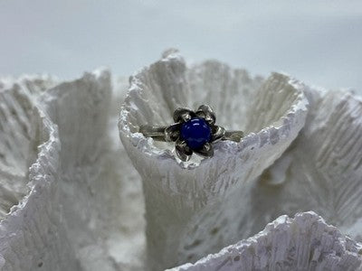 925 Sterling Silver Star Sapphire Ring Size 5.5