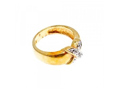 925 Sterling Silver Gold Plated Ring Size 5.5