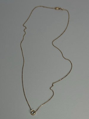 14K YELLOW GOLD DIAMOND 0.46 CARAT NECKLACE LENGTH 18 INCH