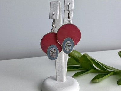925 Sterling Silver Haliotis & Enamel Earrings
