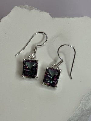 925 Sterling Silver Alexandrite Elegant Earrings Length 1.2 Inch