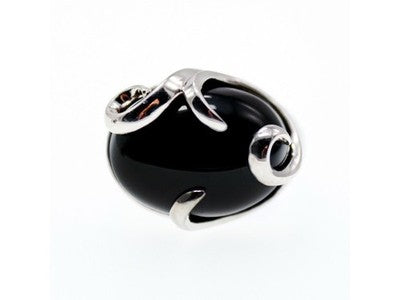 925 Sterling Silver Onyx Ring Size 6