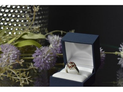 925 Sterling Silver Almandine Ring Size 7