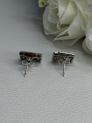 925 Sterling Silver Multicolor Spinel Earrings Length 0.46 Inch