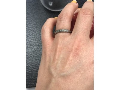 925 Sterling Silver Green CZ Ring Size 6.5