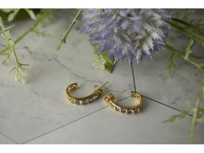 14K Yellow Gold Tanzanite Earrings