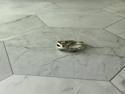 925 Sterling Silver White Topaz Ring Size 7