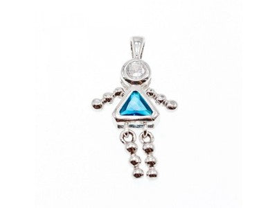 925 Sterling Silver CZ "Girl" Chain With Pendant