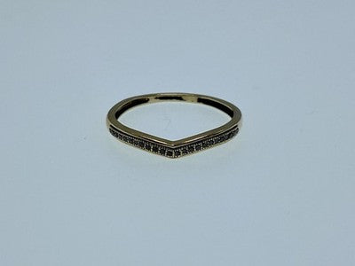 10K Yellow Gold Black Diamonds Ring Size 8