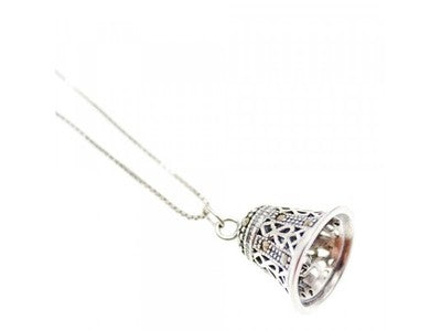 925 Sterling Silver Marcasites "Bell" Chain With Pendant