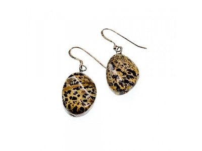 925 Sterling Silver Leopard Jasper Earrings