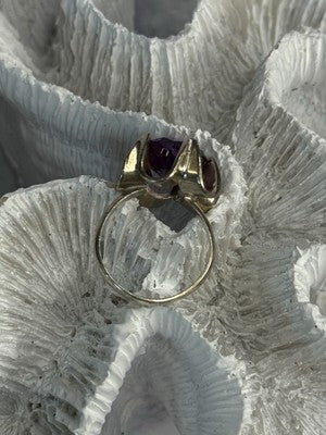 925 Sterling Silver Amethyst Ring Size 6.5