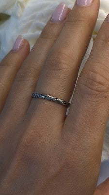 Pandora Rope Minimalist Band 925 Sterling Silver Ring Size 9