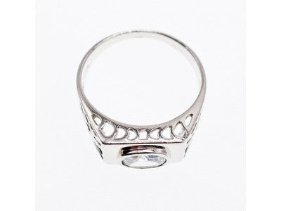 925 Sterling Silver CZ Men'S Ring Size 15.25