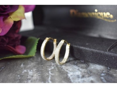925 Sterling Silver Gold Plated Hoop Earrings