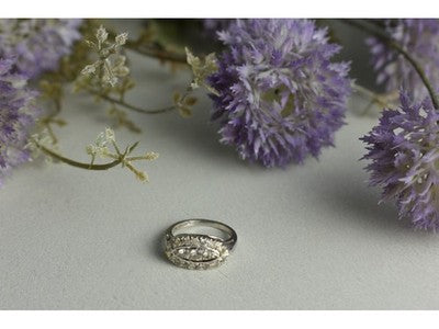 925 Sterling Silver White Beryl/Goshenite Ring Size 5.5