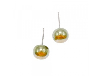 925 Sterling Silver Green Pearls Stud Earrings