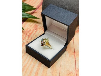 925 Sterling Silver Multi Gemstones Ring Size 9