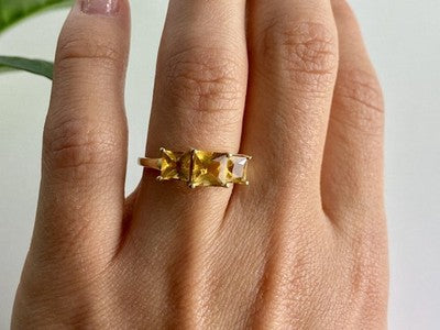 10K Yellow Gold Heliodor Ring Size 7.25