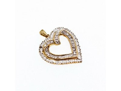 925 Sterling Silver Gold Plated "Heart" Pendant