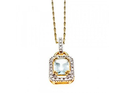 925 Sterling Silver Gold Plated Topaz Chain With Pendant