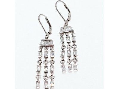 925 Sterling Silver CZ "Party" Earrings