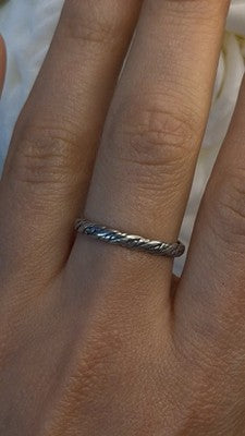 Pandora Rope Minimalist Band 925 Sterling Silver Ring Size 9