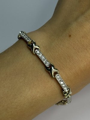 Elegant 925 Sterling Silver CZ Bracelet Length 7.5 Inch